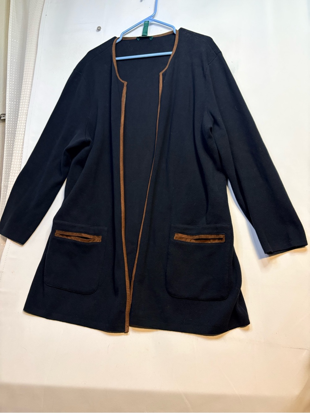 Lauren Ralph Lauren Black Cardigan with Brown Trim size 3x - Picture 3 of 14